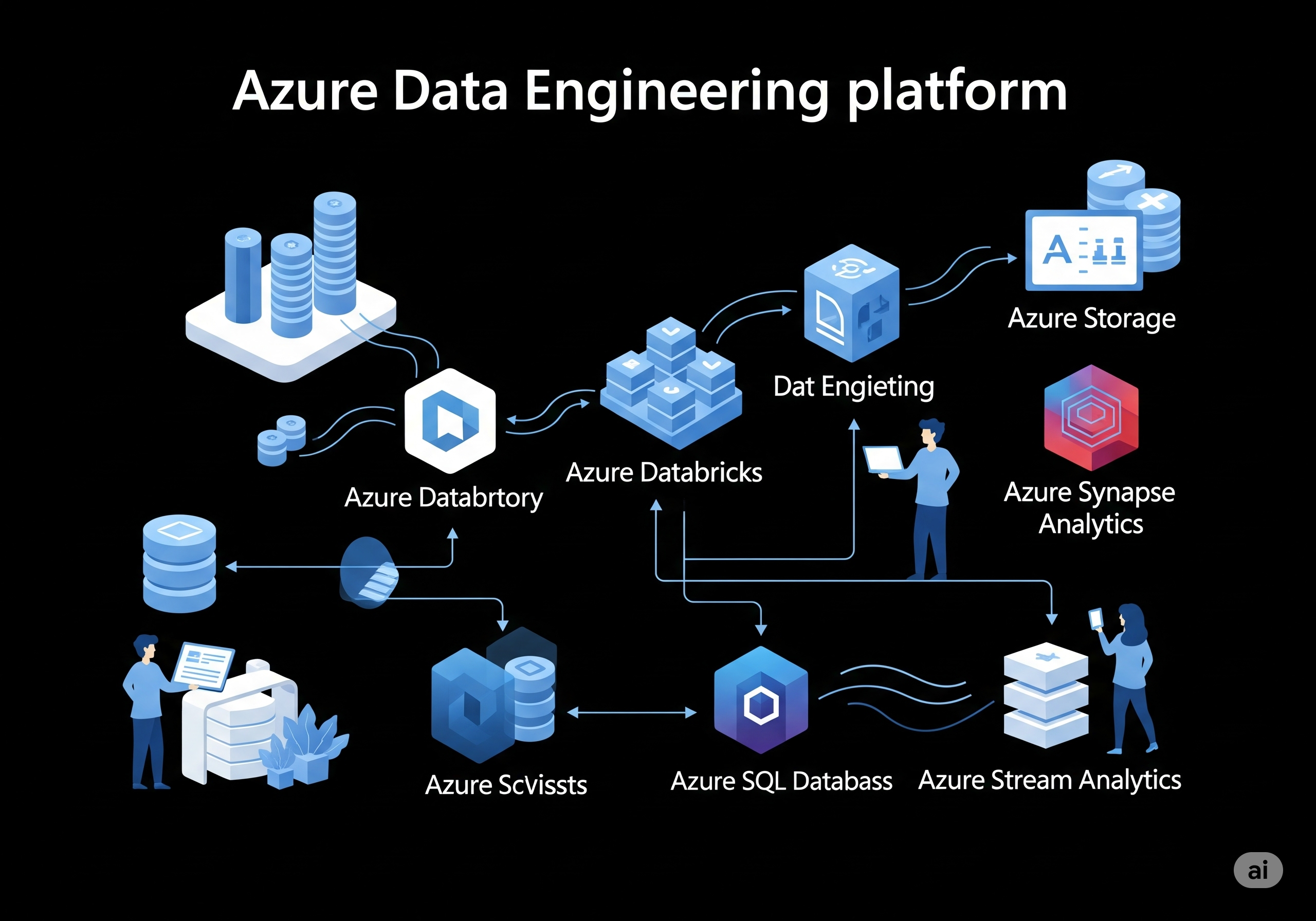 Azure Data Engineering Illustration
